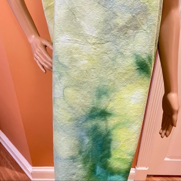 Tie Dye large Japanese wrap around apron with matching toque chef's hat green - Picture 3 of 6